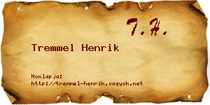 Tremmel Henrik névjegykártya